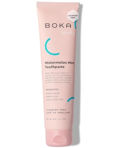 BOKA Boka Fluoride Free Toothpaste Nano Hydroxyapatite Helps Remineralize Appropriate for Sensitive Teeth Whitening for Adult Kids Oral Care Watermelon Mint Flavor 4oz 1Pk US Manufactured