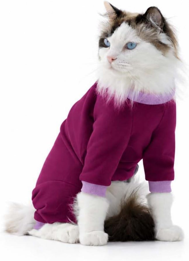 ADNIKIA Cat Hair Sticky Onesie, Prevent Hair Loss Cat Pajamas, Long Sleeves Anti-Licking & Skin Disease Recovery Suit for Cats, Sphynx Clothes Costumes Outfits for Pet - Image 2