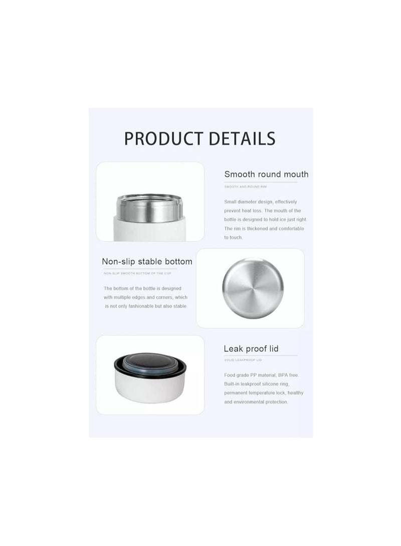 general brand وعاء حساء معزول بالفراغ سعة 400 مل من الفولاذ المقاوم للصدأ 304 صندوق غداء للأطفال والبالغين (400 مل، فولاذ مقاوم للصدأ + أزرق غامق) - Image 3