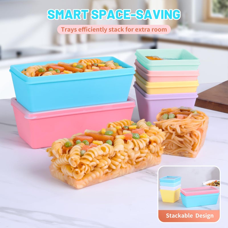 Gemice BPA-Free Silicone Freezer Molds with Base, Individual 6-Pack 1-Cup & 2-Cup Portion Soup Cubes Freezer Tray with Lids for Food Storage, Dishwasher Safe, Silicone Freezer Containers for Meal Prep - Image 4