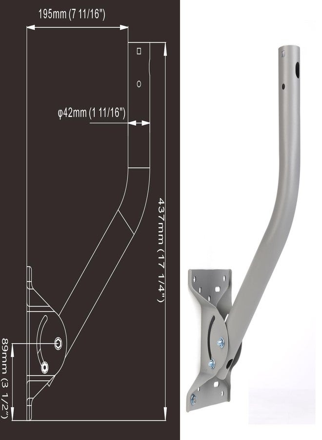 imbesel Heavy Duty Universal Adjustable Antenna Mount Pole(OD 1 11/16", Length 17 1/4"), Pole Mounting Bracket for Wall Eave Roof, Compatible with Antenna, Weather Station and WiFi Extender, with U-Bolt Kit - Image 2