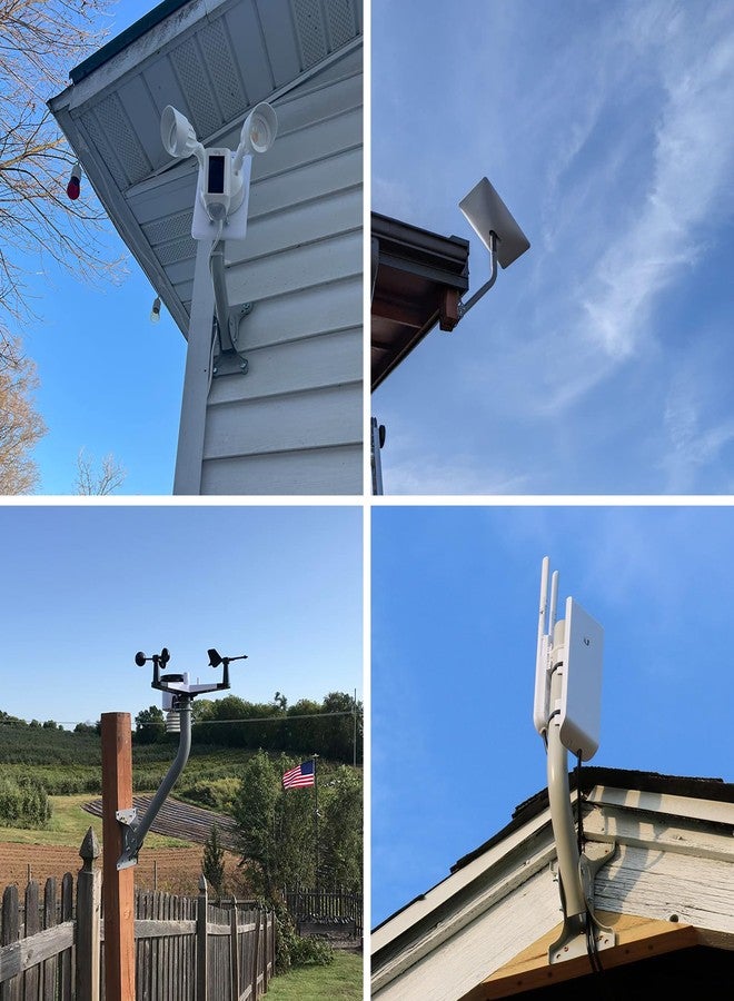imbesel Heavy Duty Universal Adjustable Antenna Mount Pole(OD 1 11/16", Length 17 1/4"), Pole Mounting Bracket for Wall Eave Roof, Compatible with Antenna, Weather Station and WiFi Extender, with U-Bolt Kit - Image 3