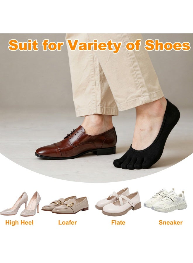 3 Pairs Toe Socks Women - No Show Toe Separator Socks For Women & Men, Five Fingers Running Socks, Liner Cotton Compression Toe Sox, Non-Slip For Sneaker Boat Shoes - Image 3