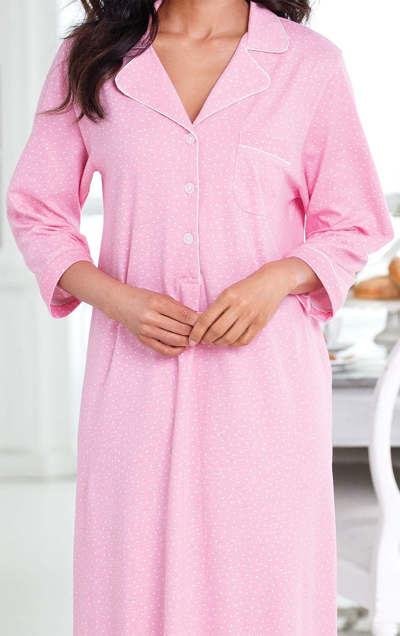 PajamaGram Womens Nightgown So Soft - Long Nightgowns for Women, Pink, M, 8-10 - Image 3
