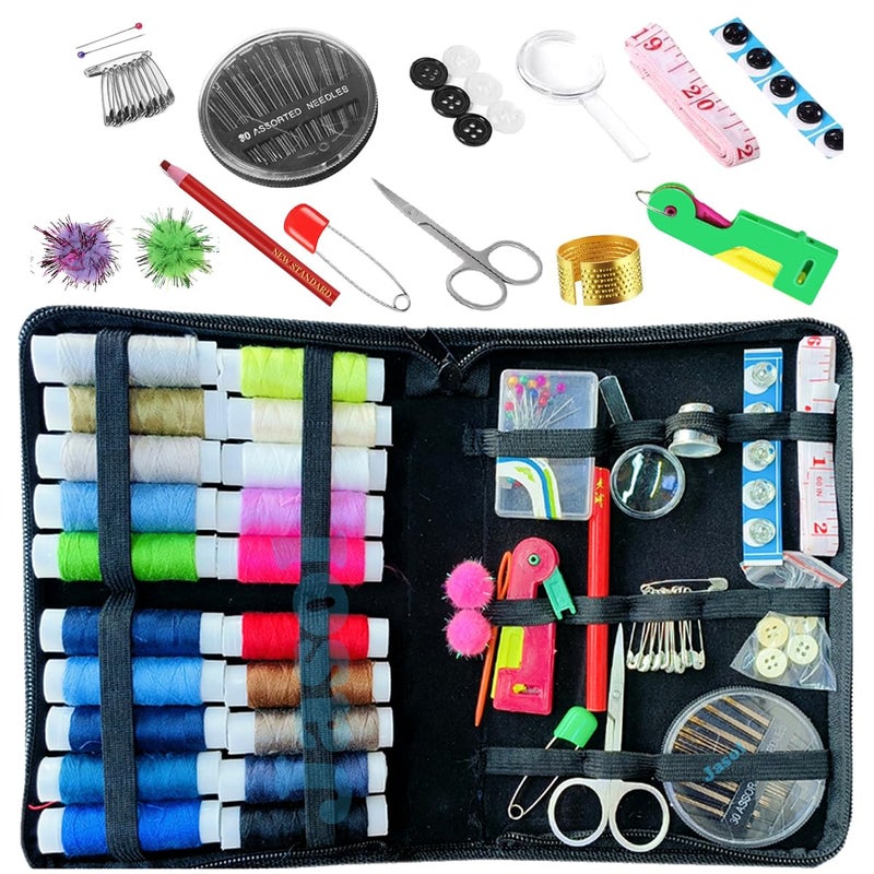 Jasol Premium Sewing Kit 120 Premium Sewing Supplies 20 Thread Spools Needles Scissors Tape Measure Cloth Bag Suitable for Traveller Adults Kids Beginner Emergency DIY and Home 
