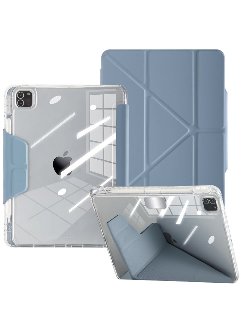 Rock Pow Case for iPad Pro 11 Inch Case (M5/M4) 2025/2024 with Pencil Holder Clear Back Slim Tri-fold Folio Stand Shell Tablet Cover for Cover for 2024/2025 Pro 11 inch M5/M4 Auto Sleep/Wake - Image 1