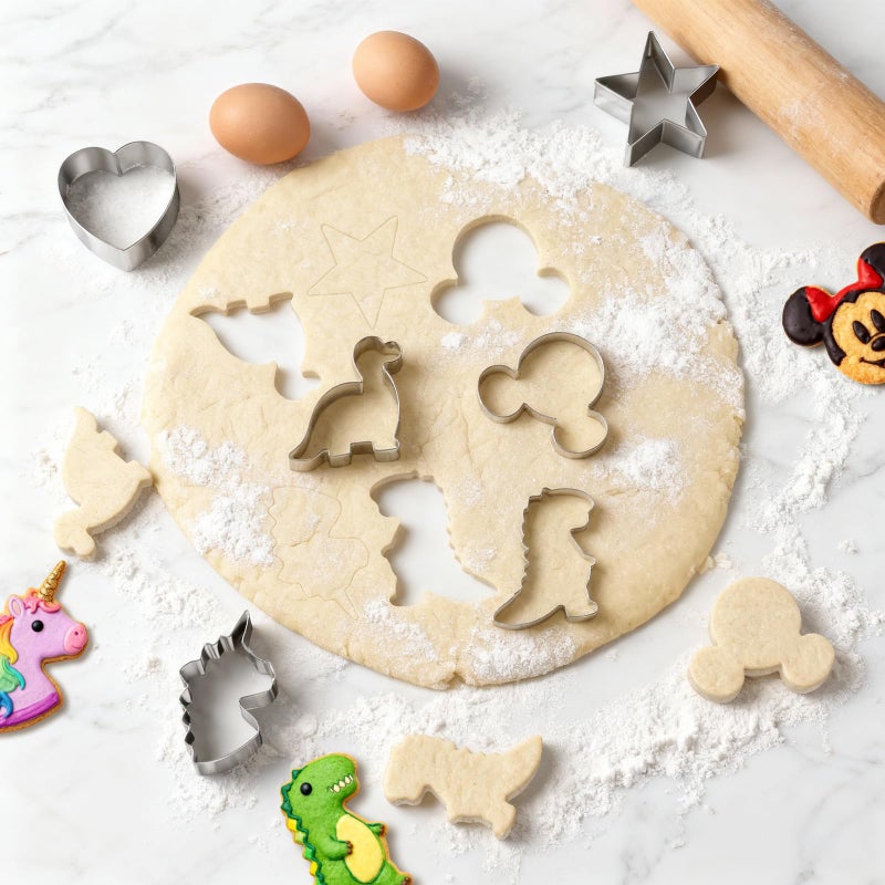 MINO ANT Stainless Steel Cookie Cutters, Mickey Unicorn Dinosaur Heart Star Cookie Cutters, Metal Biscuit Cutter Molds for Baking or Valentine's Day Christmas Holiday Party Decorations - Image 4