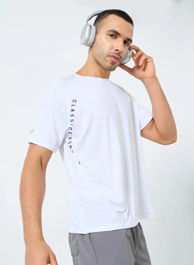 Styli Active Regular Fit Side Placement Print Detailing Athleisure T-Shirt