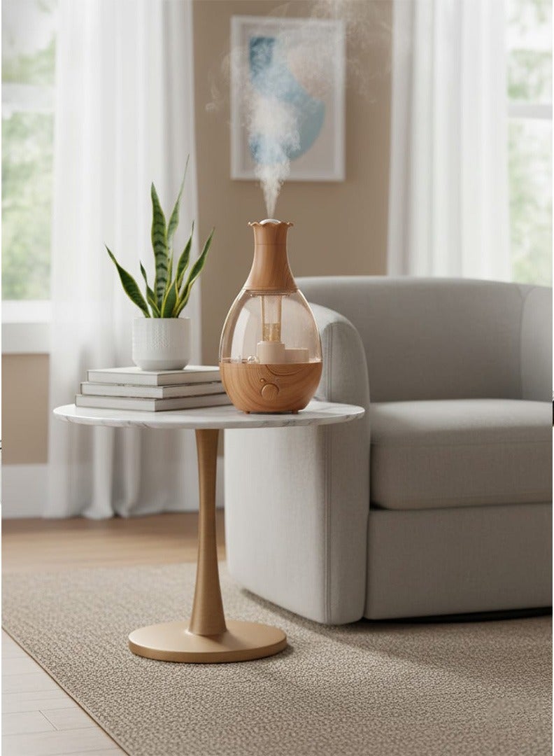 موزع زيوت عطرية سعة 2.6 لتر، موزع رذاذ بارد ومرطب، هادئ للغاية، ضوء ملون، إيقاف تلقائي، يدوم طويلاً، تصميم خشبي أنيق للمنزل والمكتب - Image 3