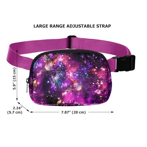 WIRESTER Unisex Waist Belt Bag with Adjustable Strap Fashionable Crossbody Fanny Pack Bag For Travel Running Hiking Purple Nebula Galaxy - Image 3
