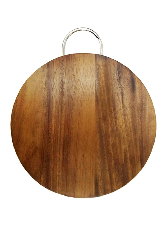 Round wooden cutting board. 35.56 cm size.