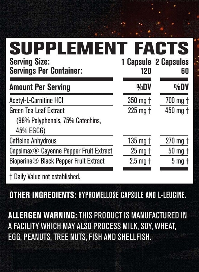 Jacked Factory Burn-XT Body Recomposition for Men & Women - Improve Focus & Increase Energy - Premium Acetyl L-Carnitine, Green Tea Extract, Capsimax Cayenne Pepper, & More - 120 Natural Veggie Pills - Image 5