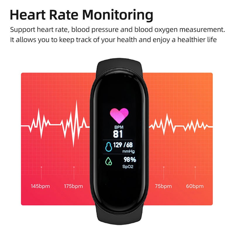Smart Bracelet: 0.96 Inch Pink LED Color Screen With Sharp Vivid Display - Heart Rate Blood Pressure Blood Oxygen Monitoring Sport Bracelet for Fitness Enthusiasts Health-conscious Users - Image 4
