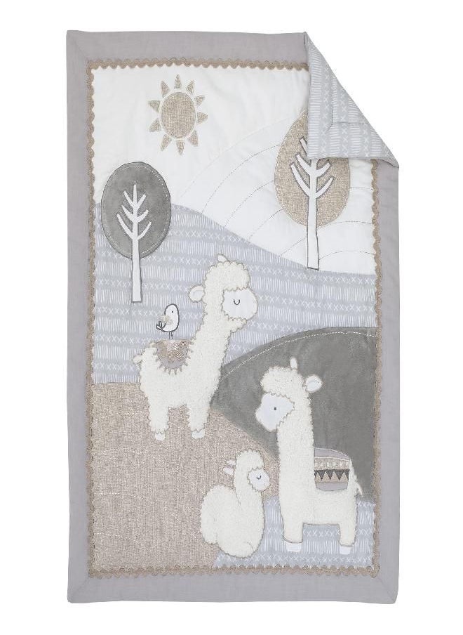 NoJo NoJo Mama's Little Llama Grey, White and Charcoal 4 Piece