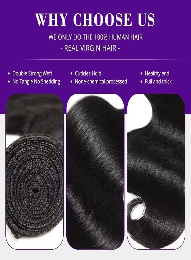 بات حزم شعر بشري 12A، 20، 22، 24، 26 بوصة، مموجة، شعر بشري طبيعي 100%، برازيلي بكر غير معالج، 4 حزم، وصلات شعر بشري أسود طبيعي مموج، حزم 1B للنساء - Image 3