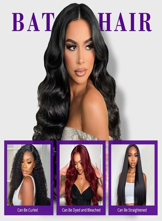 بات حزم شعر بشري 12A، 20، 22، 24، 26 بوصة، مموجة، شعر بشري طبيعي 100%، برازيلي بكر غير معالج، 4 حزم، وصلات شعر بشري أسود طبيعي مموج، حزم 1B للنساء - Image 2