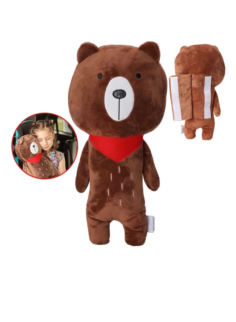 غطاء حزام الأمان للأطفال - وسادة ناعمة من الفرو لدعم الرأس والكتف والعنق، واقي حزام الأمان للسفر للأطفال من جميع الأعمار في المركبات. - Image 1