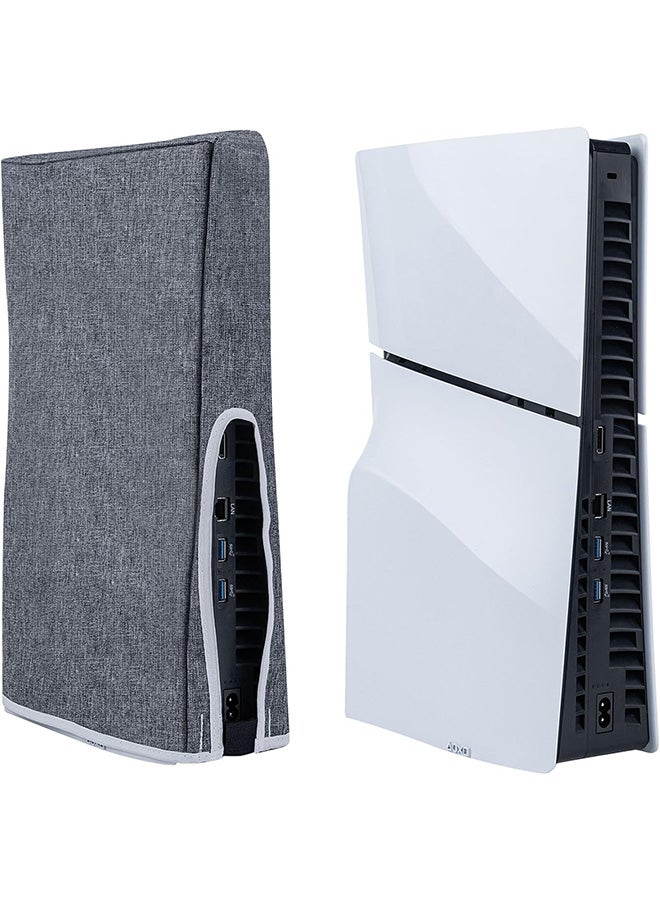 VINSOC Vertical Dust Cover for PS5 Slim Console Only, Precision Cut Protective Case Anti Scratch Cover Sleeve for Playstation 5 Slim Console Digital and Disc Edition - Grey - Image 1