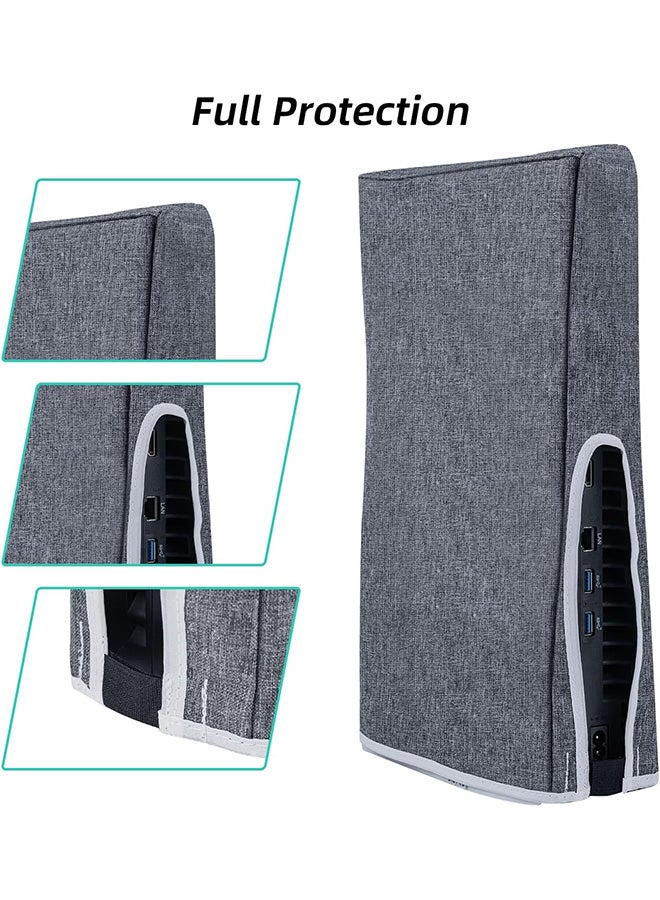 VINSOC Vertical Dust Cover for PS5 Slim Console Only, Precision Cut Protective Case Anti Scratch Cover Sleeve for Playstation 5 Slim Console Digital and Disc Edition - Grey - Image 4