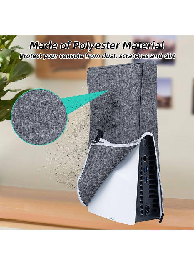 VINSOC Vertical Dust Cover for PS5 Slim Console Only, Precision Cut Protective Case Anti Scratch Cover Sleeve for Playstation 5 Slim Console Digital and Disc Edition - Grey - Image 5