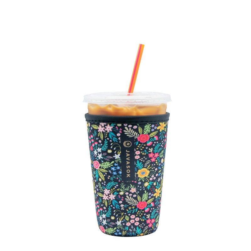 Sok It JavaSok Iced Coffee  Cold Soda Insulated Neoprene Cup Sleeve English Garden Picnic Medium 2228oz