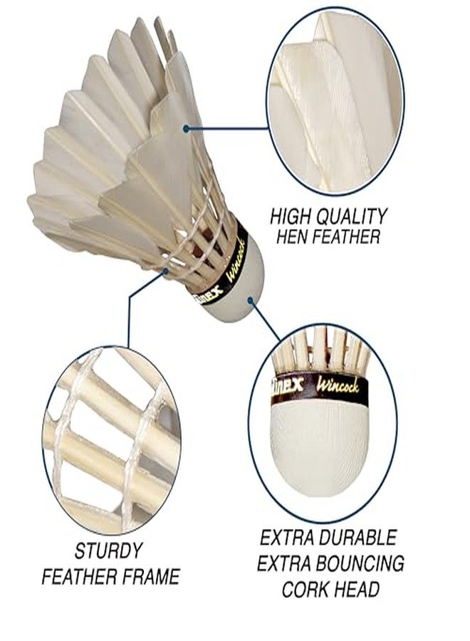 Vinex Wincock Feather Shuttlecocks - Premium Hen Feather, 1 Box (10 Pieces) - Durable & Perfect Flight for Badminton - Image 3