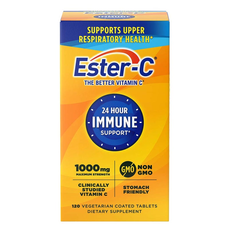 Ester - C Ester-C Vitamin C 1000 mg Coated Tablets, Immune System Booster, Stomach-Friendly Supplement, 120 Count - Image 1