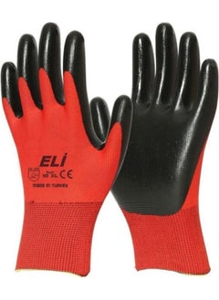 Eli Nitrile 007 Work Gloves No:10 Xl 100 Pieces Red-Black