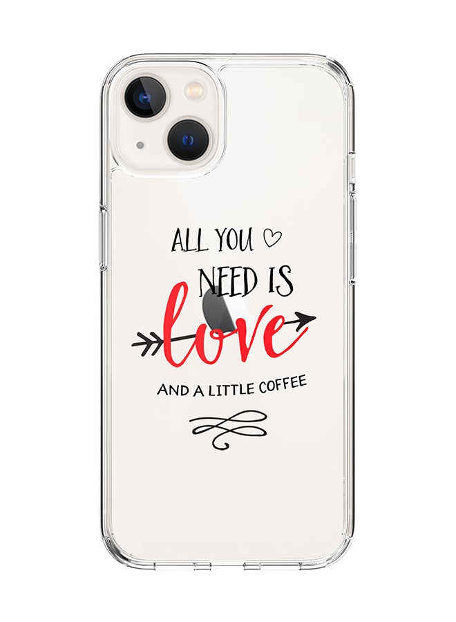 Classic Clear Case for Apple iPhone 14 Plus Case Hybrid Soft Cover Flexible Edges Anti Drop TPU PC Gel Thin Transparent Cover - All You Need Is A Little Love