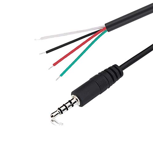 Accessonico 4 Pack Replacement 3.5mm Male Plug to Bare Wire Open End Headset TRRS Cord 4 Pole 1/8" Jack Stereo Audio Cable for Headphone Microphone Repair Cable 3.5mm Plug Connector for Earphone (12in) - Image 2