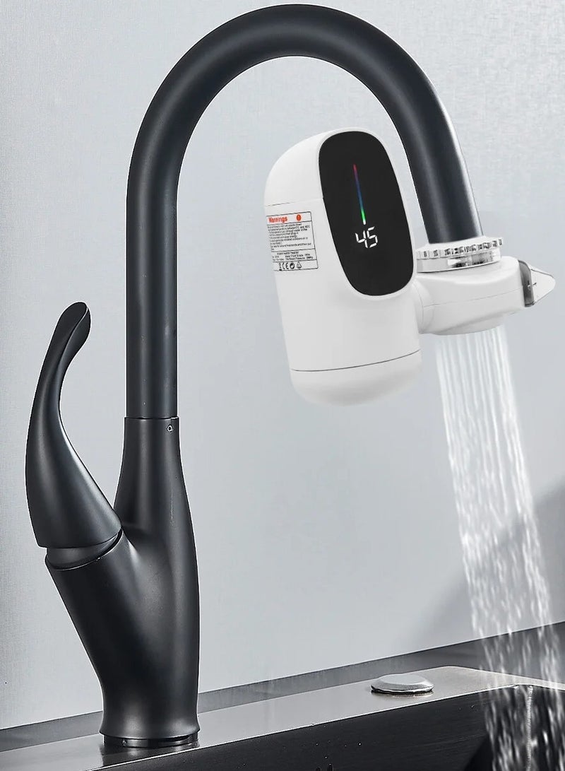 Instant Electric Water Heater, 3000W Portable Electric Hot Water Tap, Instantaneous Heater with Temperature Display, Kitchen Instant Heating Hot Water Tap for Bathroom Kitchen - Image 2