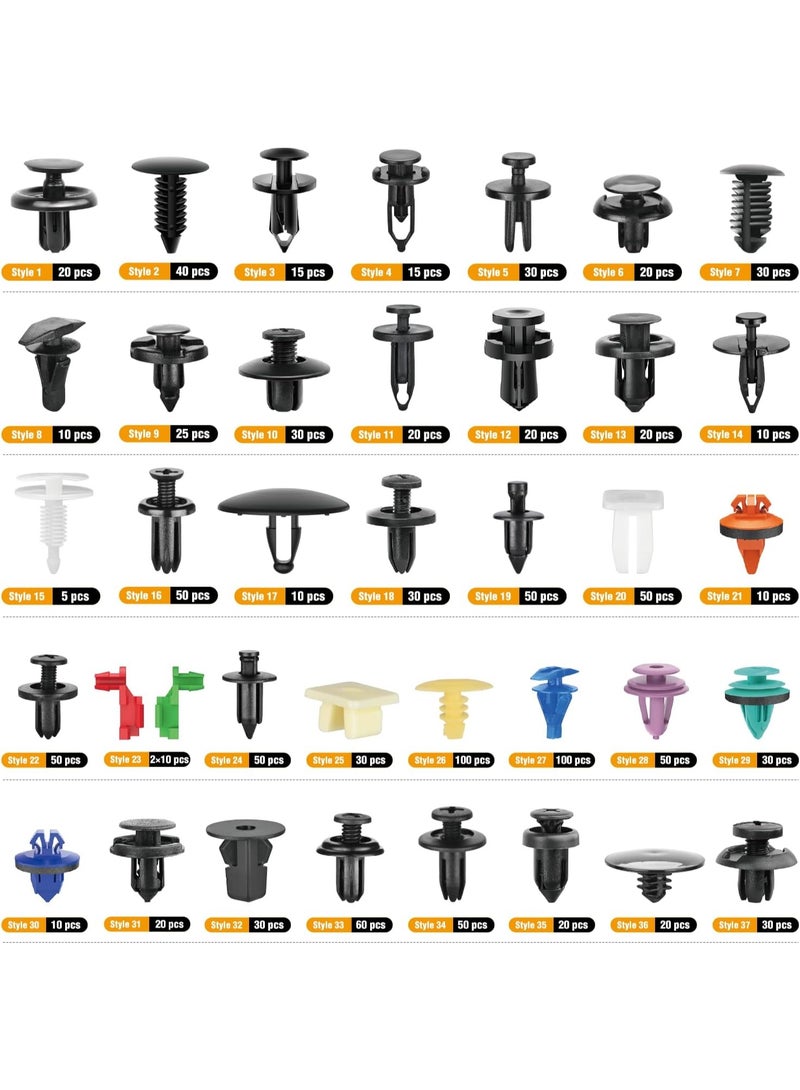 1295Pcs Car Retainer Clips and Auto Fasteners Assortment-36 Most Popular Sizes Nylon Bumper Fender Rivets with 10 Cable Ties for GM Ford Toyota Honda Chevrolet BMW Benz Audi Nissan Mazda, etc. - Image 2