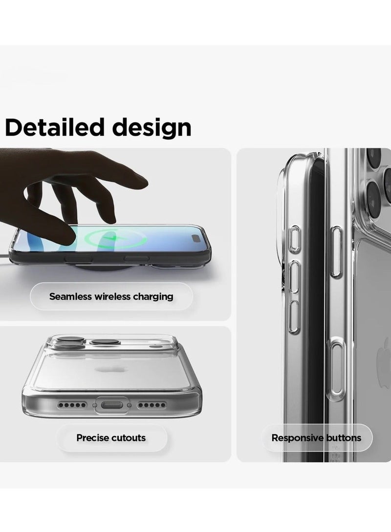 كريستال جراب هاتف شفاف لهاتف آيفون 17 برو - غطاء TPU صلب فائق النحافة ومقاوم للصدمات، جراب خلفي شفاف مقاوم للاصفرار مع حماية للكاميرا - Image 5