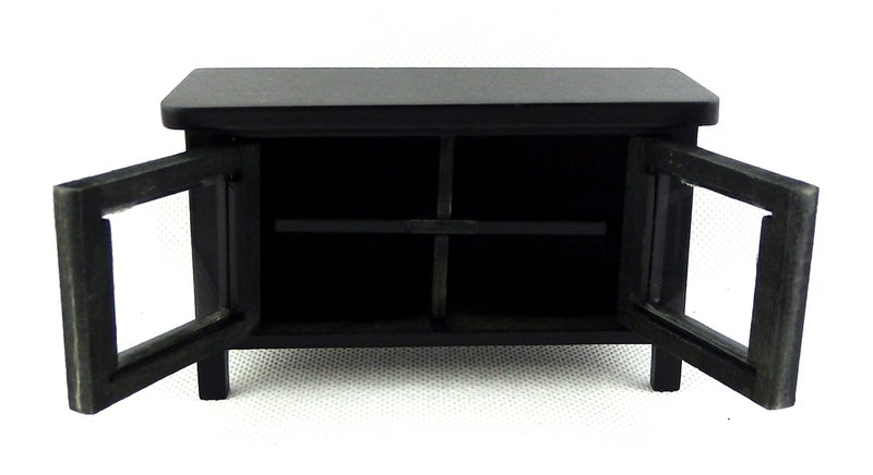 Classics by Handley Dollhouse Miniature Black Television Stand - Image 4