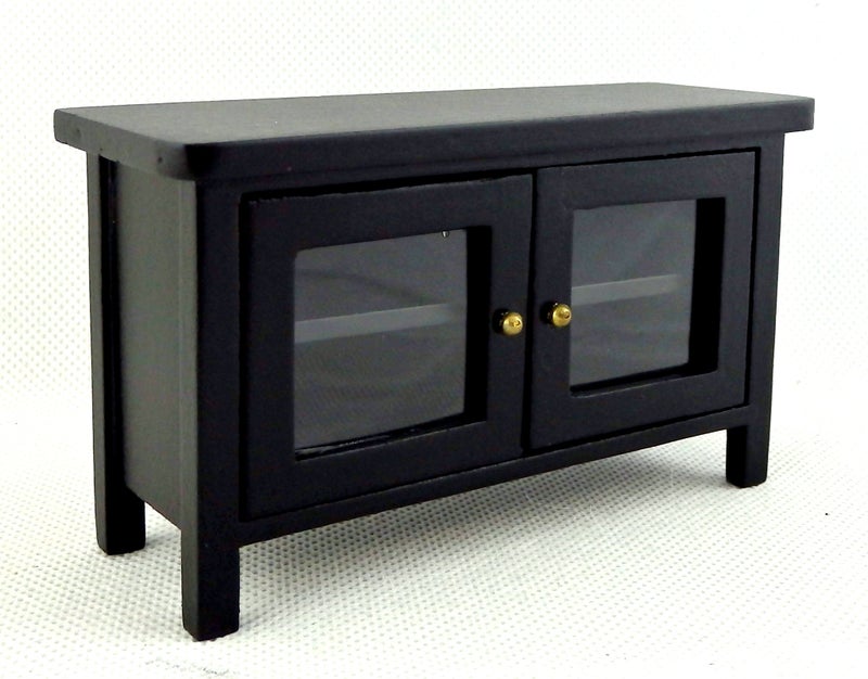 Classics by Handley Dollhouse Miniature Black Television Stand - Image 5