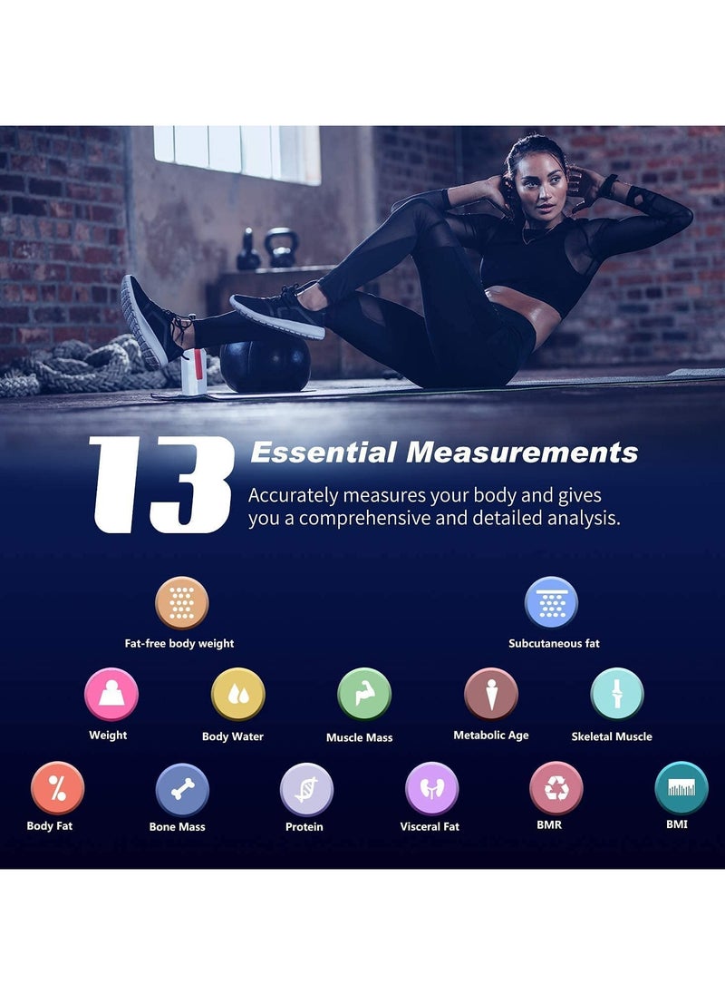 Scales for Body Weight - Smart Body Fat Scales Composition Analyzer Monitor, High Precision Measuring for BMI, Visceral Fat, Muscle, Body Age etc, Smart APP...
