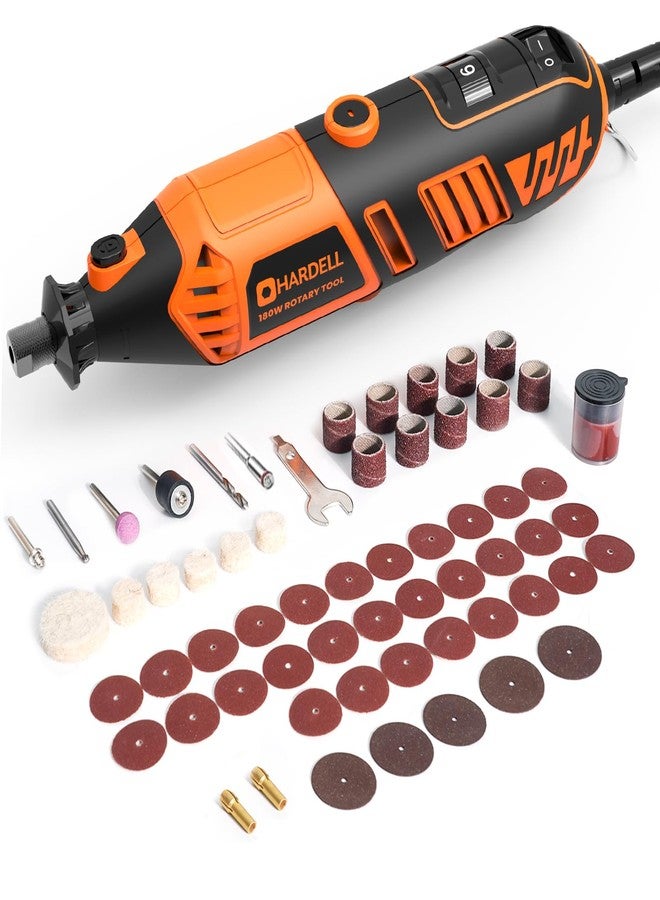 HARDELL Rotary Tool Kit - 180W Corded Rotary Tools, 6 Variable Speeds with 56 Attachments, 8000-35000RPM, for Cutting, Sanding, Engraving, Wood Carving, Polishing Crafts - Image 1