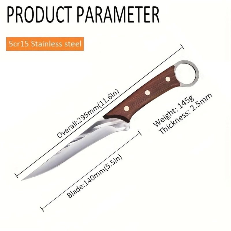 Captoola سكين تقطيع السمك 6 بوصة سكين عظام سكين مطبخ سكين طهي سكين شيف سكين تقليم للحوم والأسماك سكين تقطيع ياباني سكين تقليم سكاكين شيف للمطبخ للحوم والدواجن مجموعة من 1 - Image 2