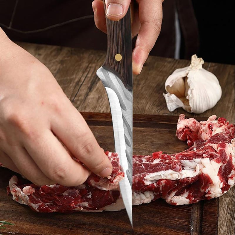 Captoola سكين تقطيع السمك 6 بوصة سكين عظام سكين مطبخ سكين طهي سكين شيف سكين تقليم للحوم والأسماك سكين تقطيع ياباني سكين تقليم سكاكين شيف للمطبخ للحوم والدواجن مجموعة من 1 - Image 4