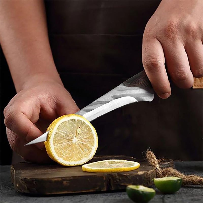 Captoola سكين تقطيع السمك 6 بوصة سكين عظام سكين مطبخ سكين طهي سكين شيف سكين تقليم للحوم والأسماك سكين تقطيع ياباني سكين تقليم سكاكين شيف للمطبخ للحوم والدواجن مجموعة من 1 - Image 5