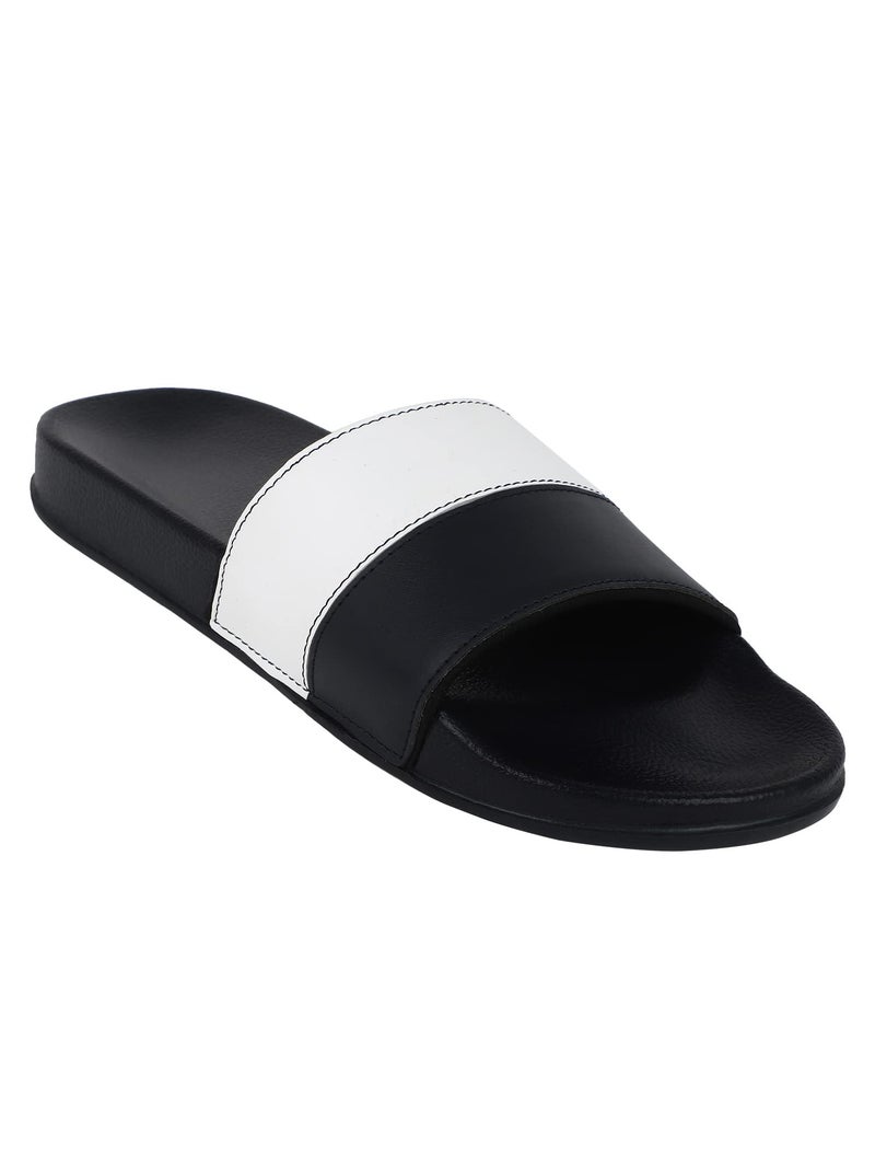 hummel CAMP MEN COLOUR BLOCK SLIDERS Comfortable Cushioned Sole Arch Support Durable Lightweight Flexible Trendy Style Flip flops and Slippers Slides for Men Daily use Chappal - UK 7 White - Image 4