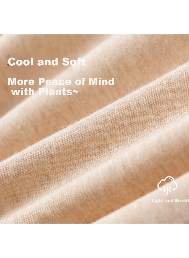 Top melon Dingguagua Natural Colored Cotton Children's Vest Breathable 2-pack Boys' Base Layer Belly Protection Spring Autumn Wearable 140 - Image 2