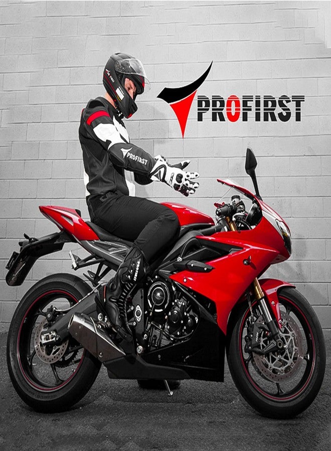 PROFIRST Motorbike Leather Boots Motorcycle Waterproof Motorbike Shoes Armored Boot Protection Anti Slip Racing Sports (Black, us_footwear_size_system, adult, men, numeric, medium, numeric_11), Black, - Image 2