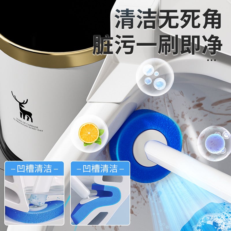Platinum Disposable Toilet Brush Household No-Dead-Corner Toilet Brush Replacement Head Set Wall-Mounted Bathroom Cleaning  Brush - Image 4