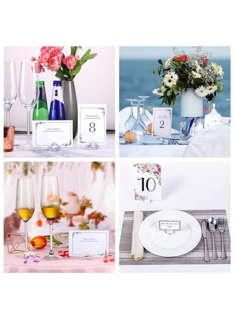 كيلا مجموعة من 24 حامل بطاقات مكان من الألماس، حامل بطاقات طاولة من الكريستال الأكريليكي لحفلات الزفاف وديكورات الحفلات وحفلات استقبال المولود وديكورات الطاولة (شفافة) - Image 5