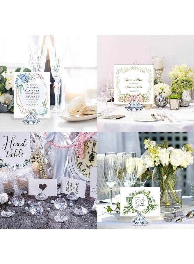 كيلا مجموعة من 24 حامل بطاقات مكان من الألماس، حامل بطاقات طاولة من الكريستال الأكريليكي لحفلات الزفاف وديكورات الحفلات وحفلات استقبال المولود وديكورات الطاولة (شفافة) - Image 4