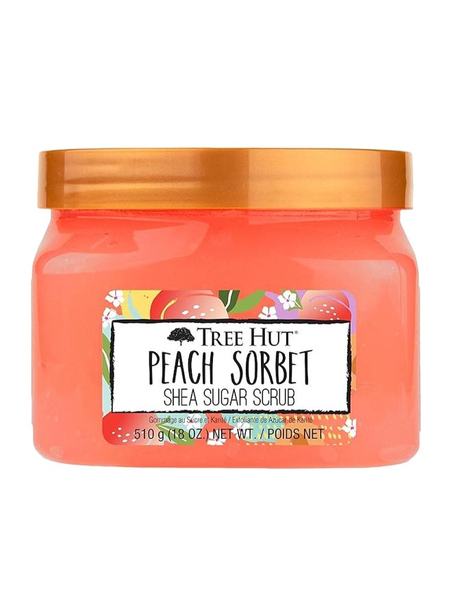Tree Hut Peach Sorbet Shea Sugar Scrub, Exfoliating Sugar & Shea - Image 1