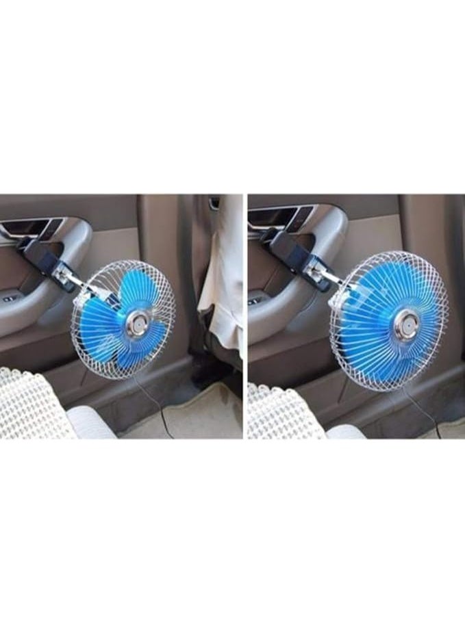 12V Car Clip On Oscillating Fan 18CM Dashboard Cooling Fan with Cigarette Lighter Plug 1M Cable - Image 5
