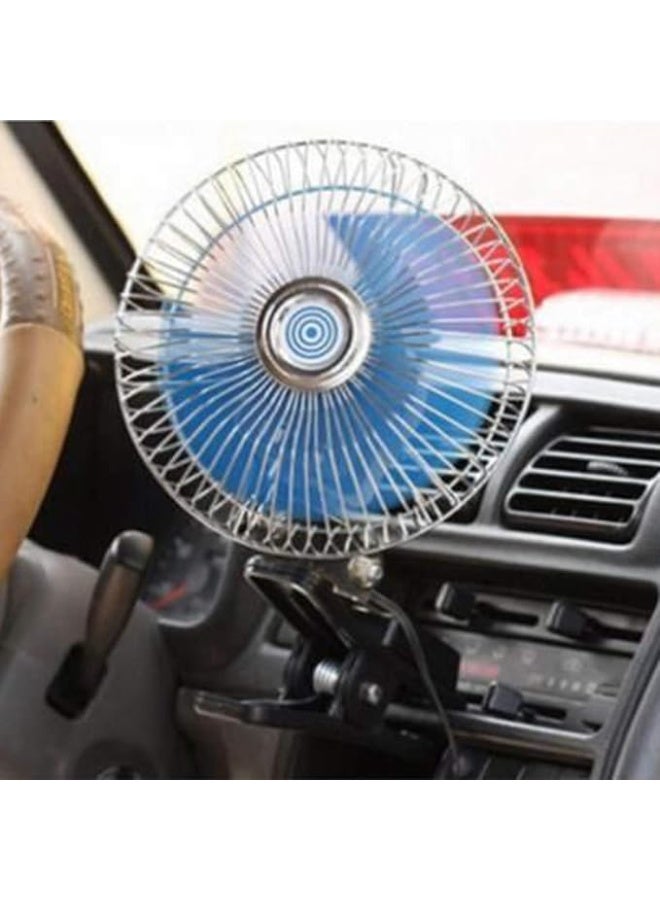 12V Car Clip On Oscillating Fan 18CM Dashboard Cooling Fan with Cigarette Lighter Plug 1M Cable - Image 3