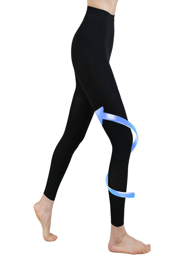 XUANSHOW 20-30mmHg Medical Compression Pantyhose, Women Compression Stockings & Leggings, Opaque Footless High Waist Opaque Compression Tights for Varicose Veins, Graduated Support Hose for Doctor (M, Black) - Image 1